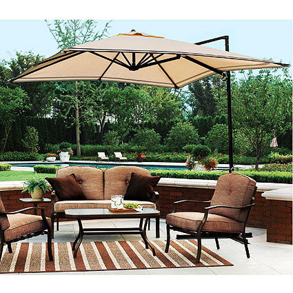 canvas netting for miramar offset patio umbrella Mosquito Ties allow the canopy to be retracted when not in use Mainstays Sand Dune Offset (Cantilever)