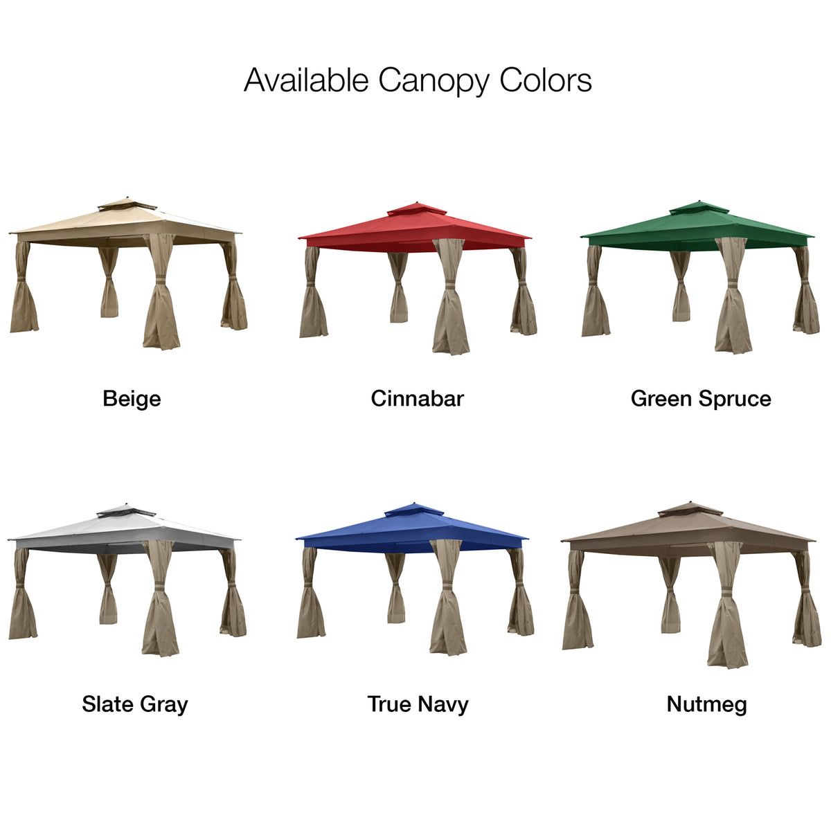 Replacement Canopy Allen and Roth Finial Gazebo - Riplock 350, Cinnabar
