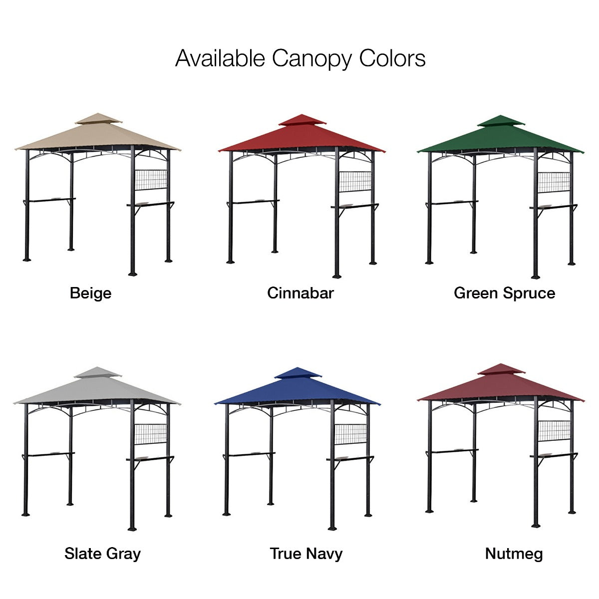 Replacement Canopy for Tile Grill Gazebo - Riplock 350, Slate Gray