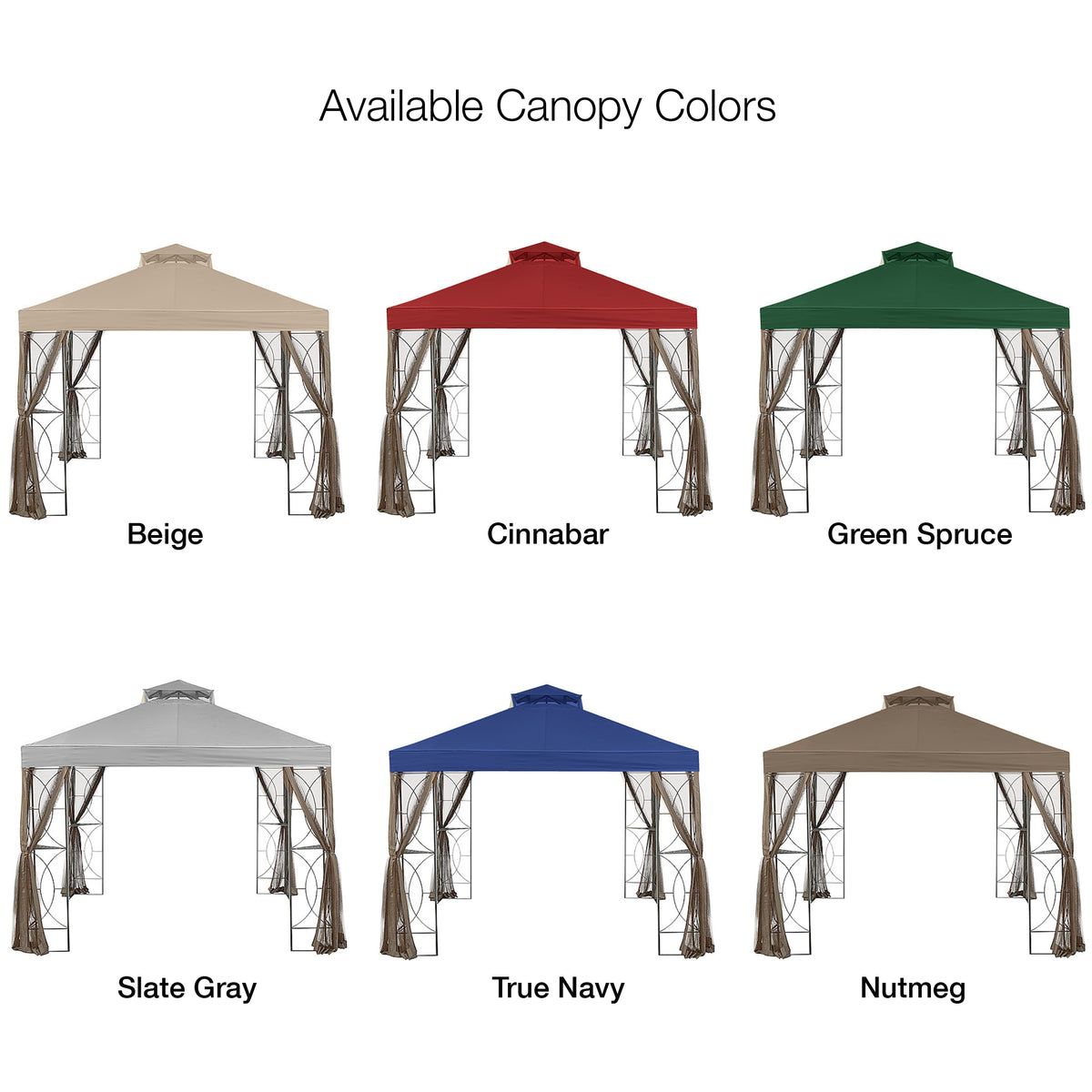 Replacement Canopy for Callaway Gazebo - Riplock 350, Slate Gray