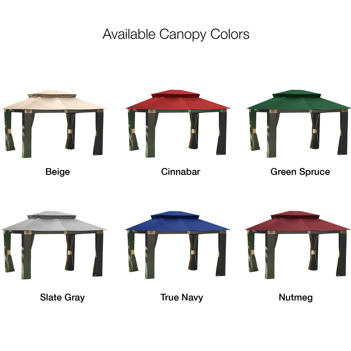 Antigua Gazebo Replacement Canopy - Riplock 350, Nutmeg