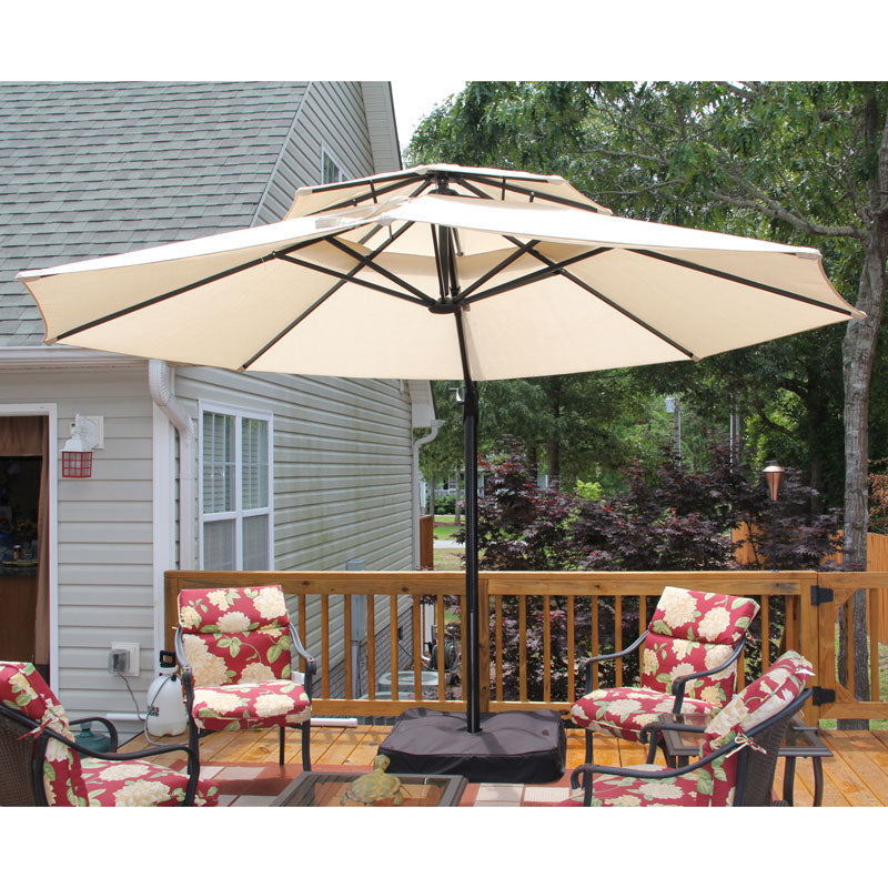 Garden Winds Replacement Canopy Top for Allen Roth Two Tiered Umbrella, Beige