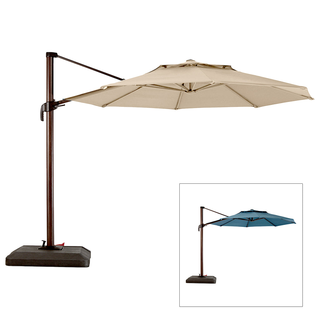Replacement Canopy for Wood Grain Frame Umbrella - Riplock 350 - Beige