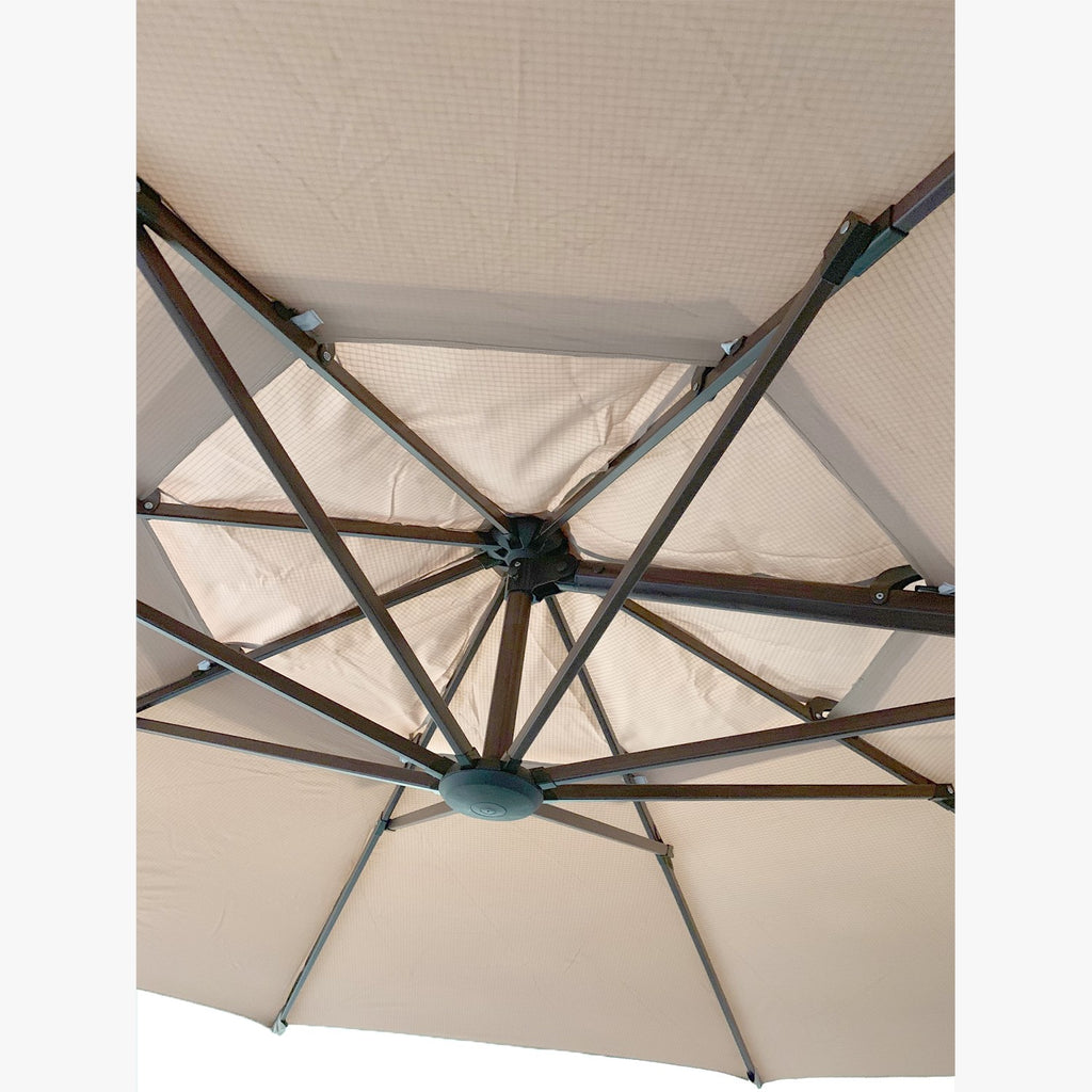 Replacement Canopy for Wood Grain Frame Umbrella - Riplock 350 - Beige