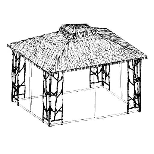 Replacement Canopy for Garden Treasures Tiki Hut Gazebo - 350