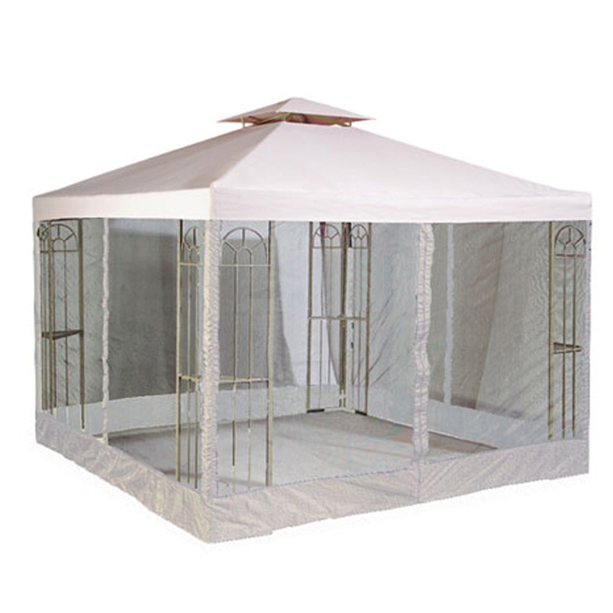 10 X 10 Universal Replacement Canopy 2-Tiered w Net - RipLock 350