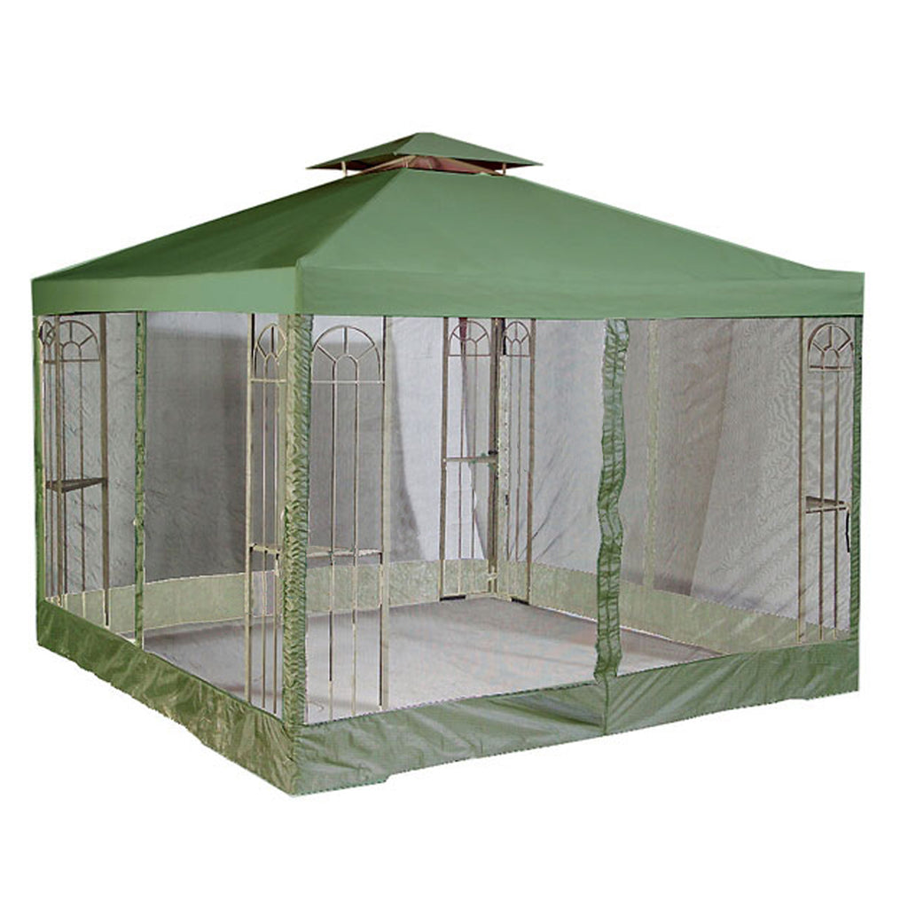 10 X 10 Universal Replacement Canopy 2-Tiered w Net - RipLock 350