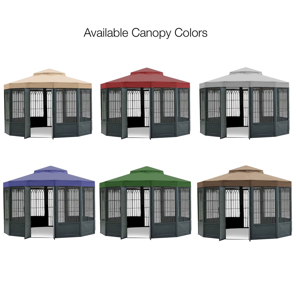 Sunhouse Gazebo Replacement Canopy - Riplock 350, Slate Gray