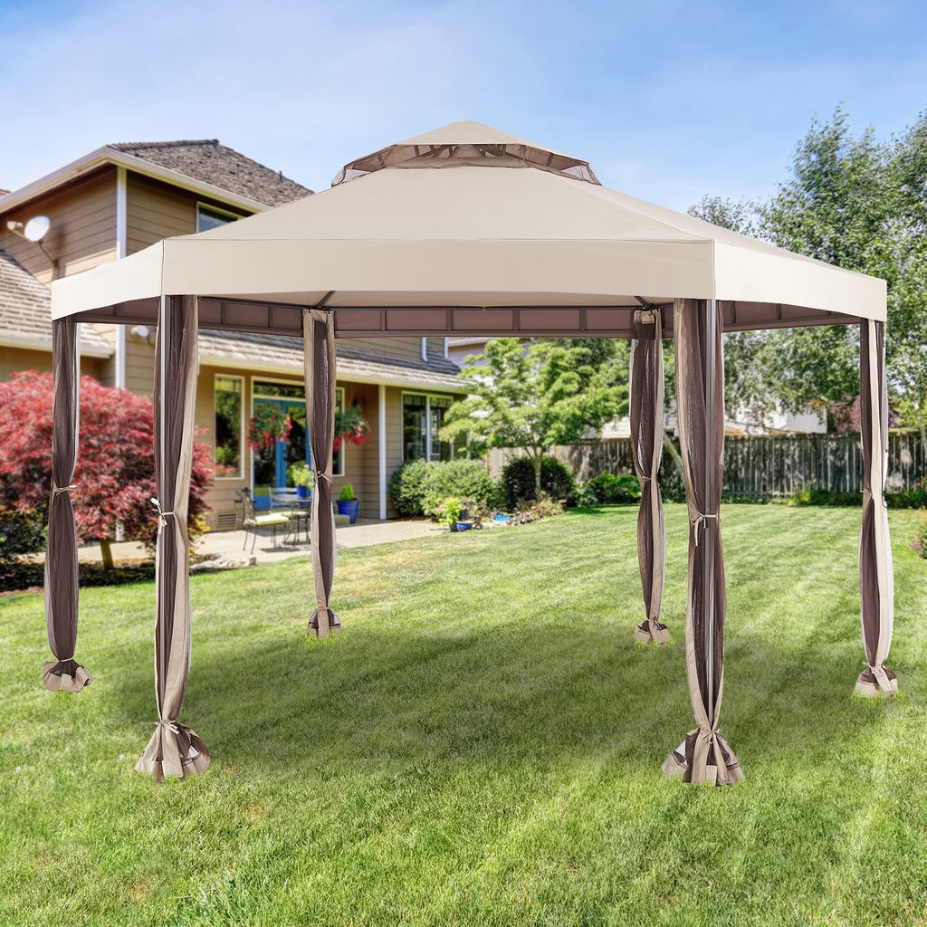 Replacement Canopy for Messner Isle Hexagon Gazebo - Riplock 350