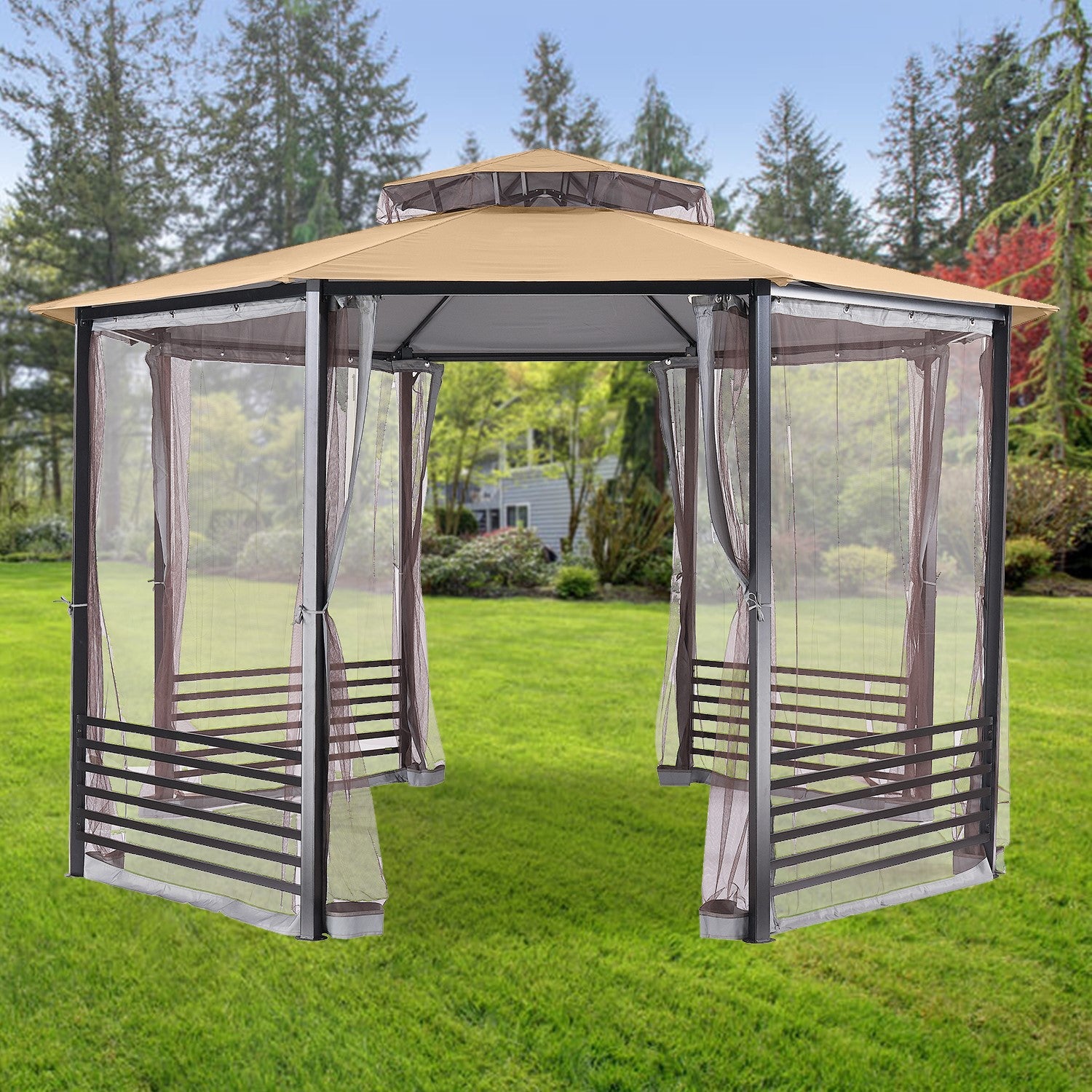 Replacement Canopy for Bellows Hexagon Gazebo - Riplock 350