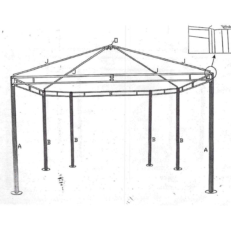 Fortunoff 12 x 12 Gazebo Replacement Canopy - RIPLOCK 350