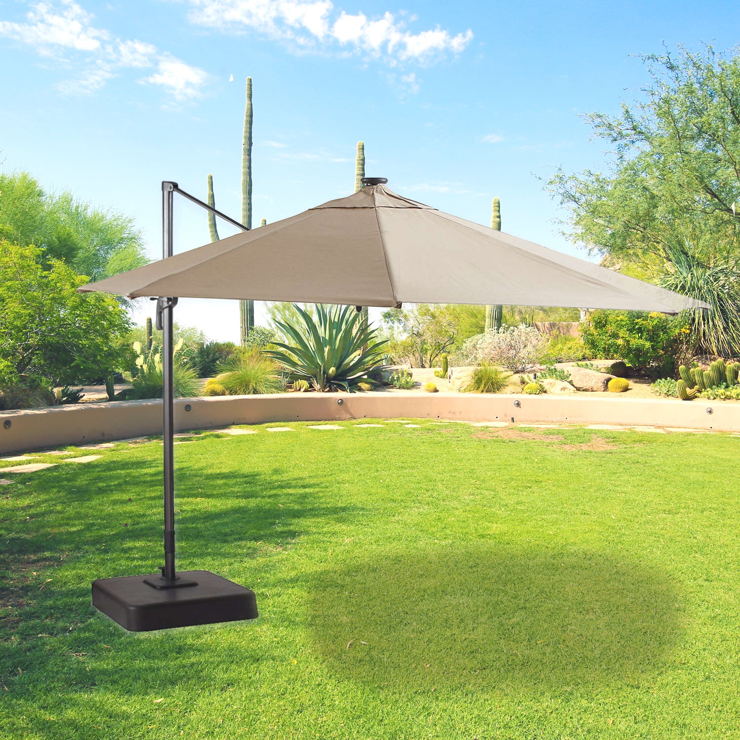 Garden Winds Replacement Canopy Top Cover for Single Tier 11 ft Round Solar Umbrella