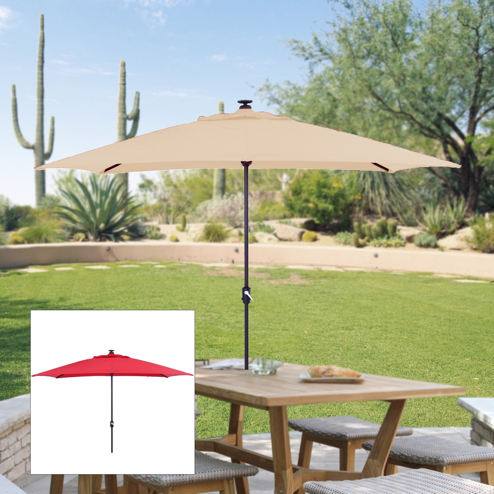 Replacement Canopy for PreLit Solar Rectangular Umbrella