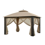 Replacement Canopy and Netting Set for Augusta L-GZ1190PST 10' x 12' Gazebo - Beige, Riplock 350