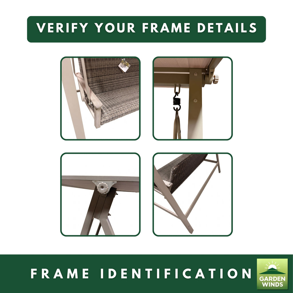 Replacement Canopy for Member’s Mark 990420324 Swing - Slate Gray, RipLock 350