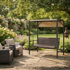 Replacement Canopy for Agio Menlo AJJ02324 Woven Patio Swing - Beige, RipLock 500