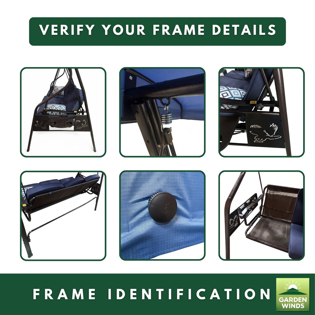 Replacement Canopy for ZZW 3 Seat Eagle Swing - Blue, RipLock 350