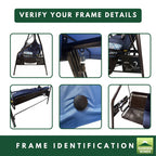 Replacement Canopy for ZZW 3 Seat Eagle Swing - Blue, RipLock 350