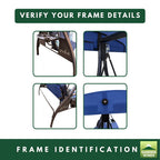Replacement Canopy for ZZW Love 3 Seat Swing - Blue, RipLock 350