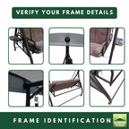 Replacement Canopy for Grepatio 3 Person Swing - Slate Gray, RipLock 350