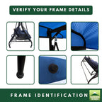 Replacement Canopy for Aoxun 3 Person Swing - Blue, RipLock 350