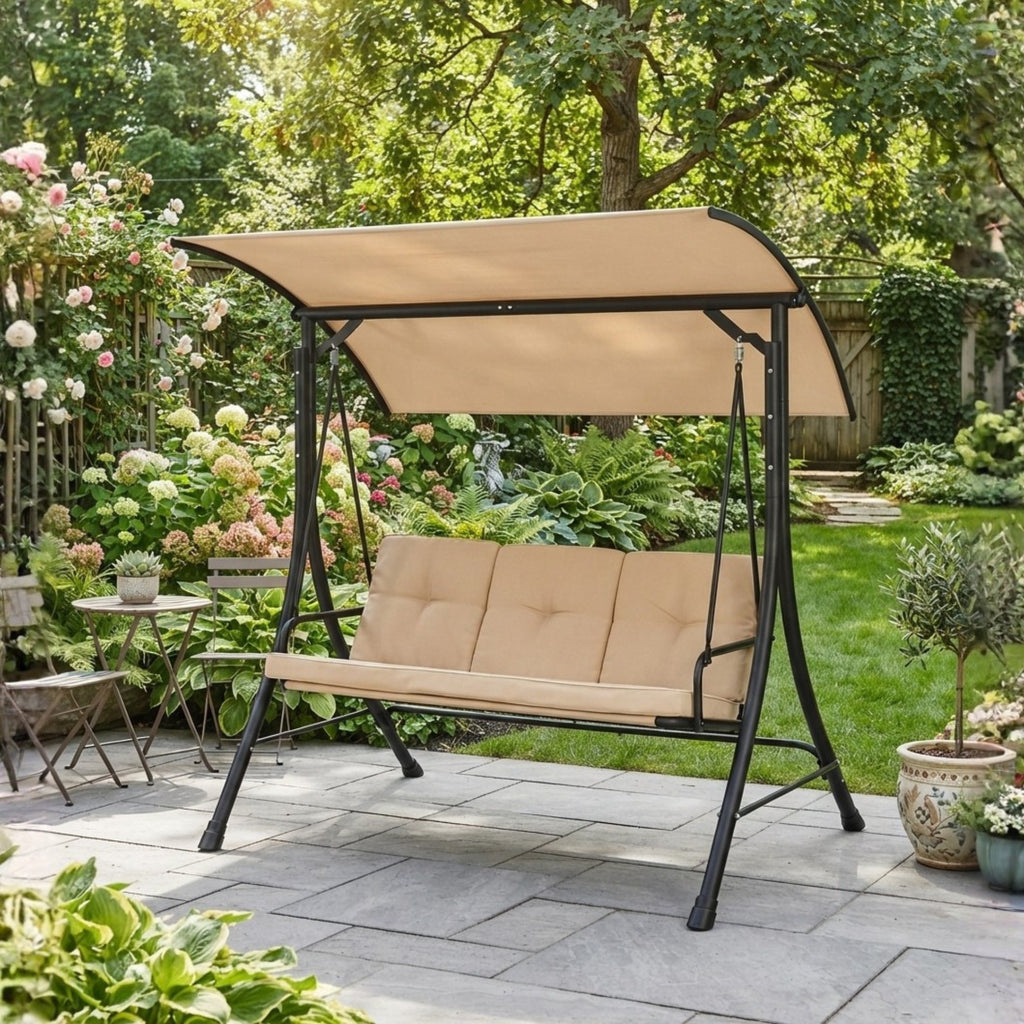 Replacement Canopy for Tangkula 3 Person Swing - Beige, RipLock 350