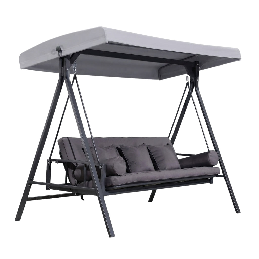 Replacement Canopy for Purple Leaf Panama 3 Seat Swing - Slate Gray, RipLock 350