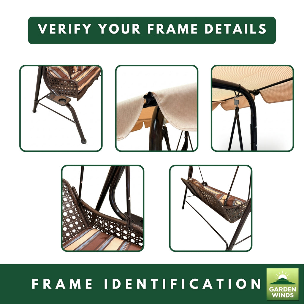 Replacement Canopy for Aecojoy 3 Seat Swing - Brown, RipLock 350