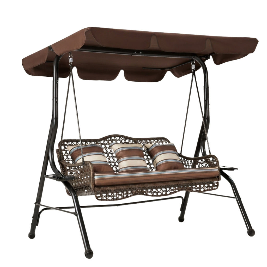 Replacement Canopy for Aecojoy 3 Seat Swing - Brown, RipLock 350