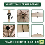 Replacement Canopy for Purple Leaf 9' x 12' Patio Umbrella - Beige, RipLock 350