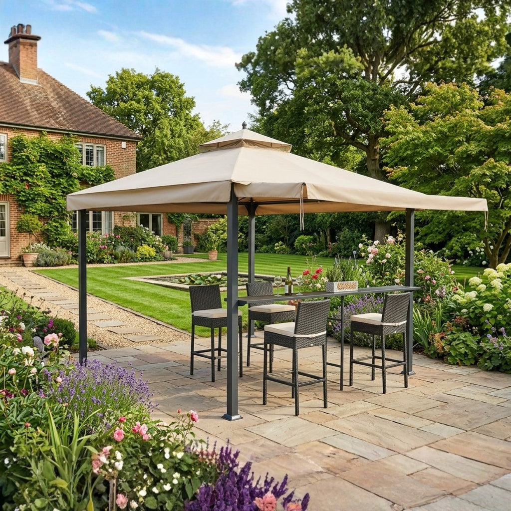 Replacement Canopy for Backyard Creations Prescott PRES-1010, 2723030 10’ x 10’ Gazebo - Beige, RipLock 350