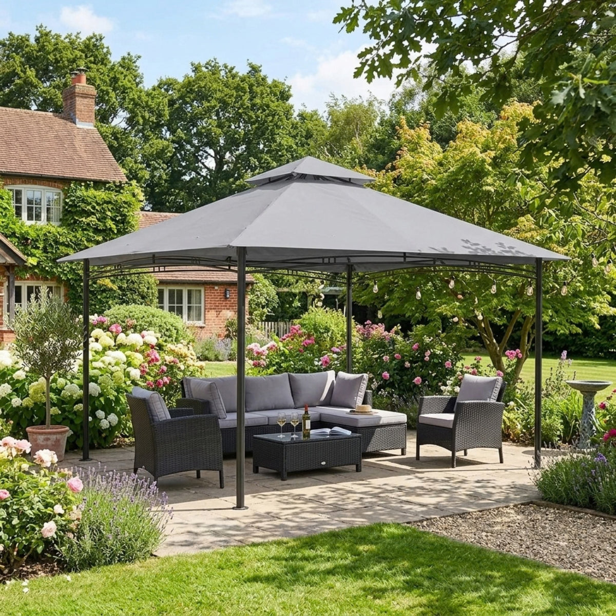Replacement Canopy for Backyard Creations 5A-PG009, 2723022 10’ x 13’ Gazebo - Slate Gray, RipLock 350