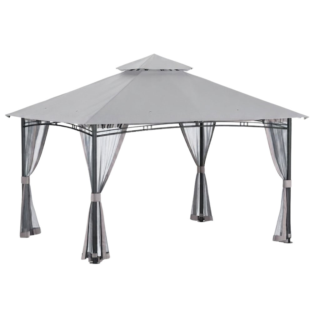 Replacement Canopy and Netting Set for Backyard Creations 5A-PG009, 2723022 10’ x 13’ Gazebo - Slate Gray, RipLock 350