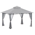 Replacement Canopy and Netting Set for Backyard Creations 5A-PG009, 2723022 10’ x 13’ Gazebo - Slate Gray, RipLock 350