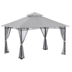 Replacement Canopy and Netting Set for Backyard Creations 5A-PG009, 2723022 10’ x 13’ Gazebo - Slate Gray, RipLock 350