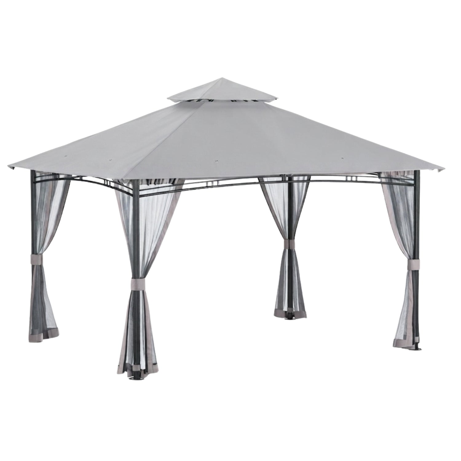 Replacement Canopy and Netting Set for Backyard Creations 5A-PG009, 2723022 10’ x 13’ Gazebo - Slate Gray, RipLock 350