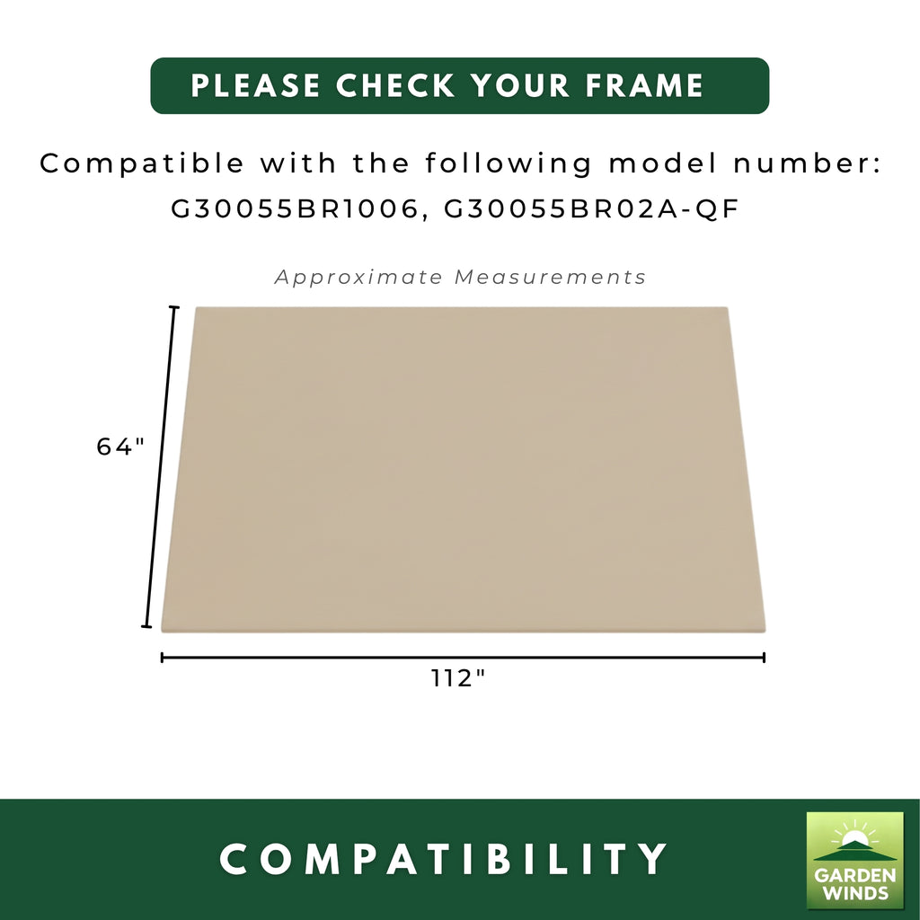 Replacement Canopy for Aoxun G30055BR1006 10’ x 6’ Lean To Gazebo - Beige, RipLock 350