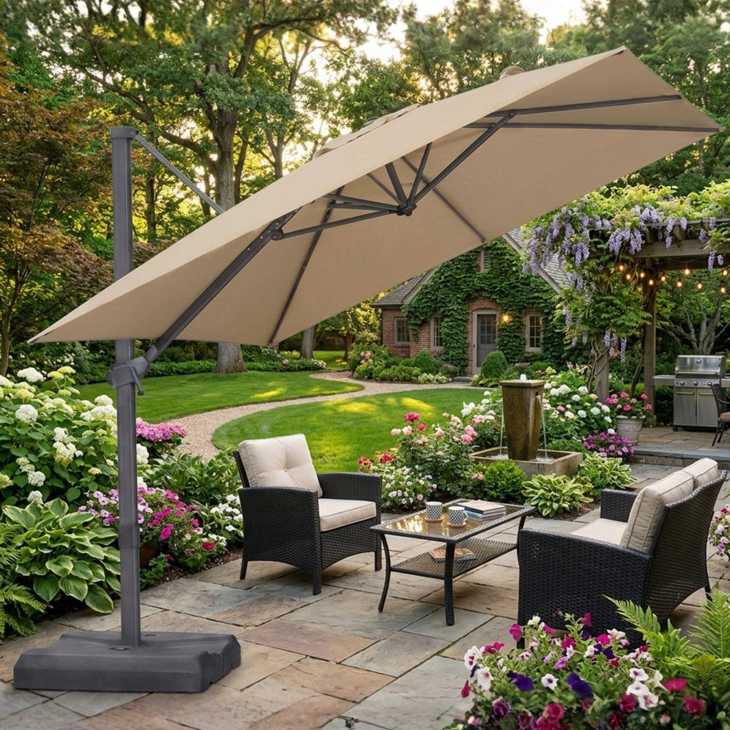 Replacement Canopy for Purple Leaf 9' x 9' Patio Umbrella - Beige, RipLock 350