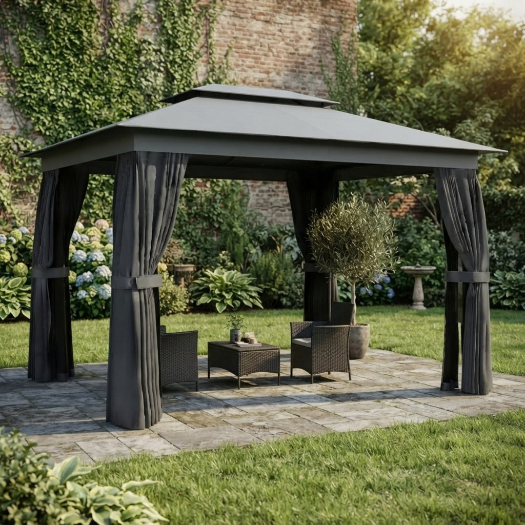 Replacement Canopy for Outsunny 84C-792V01CG 10’ x 12’ Gazebo - Slate Gray, RipLock 350