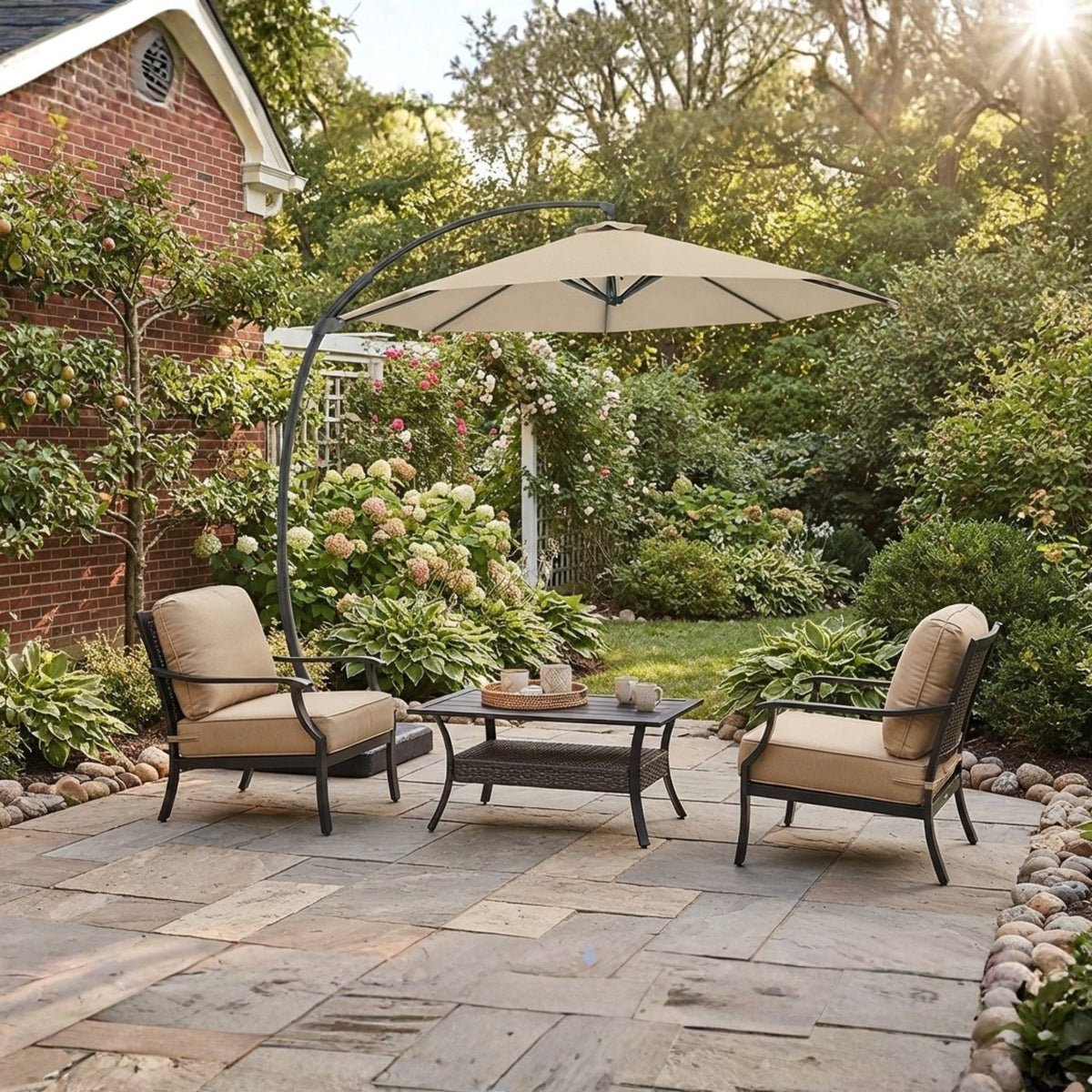 Replacement Canopy for Kingdura 11’ Umbrella - Beige, RipLock 350