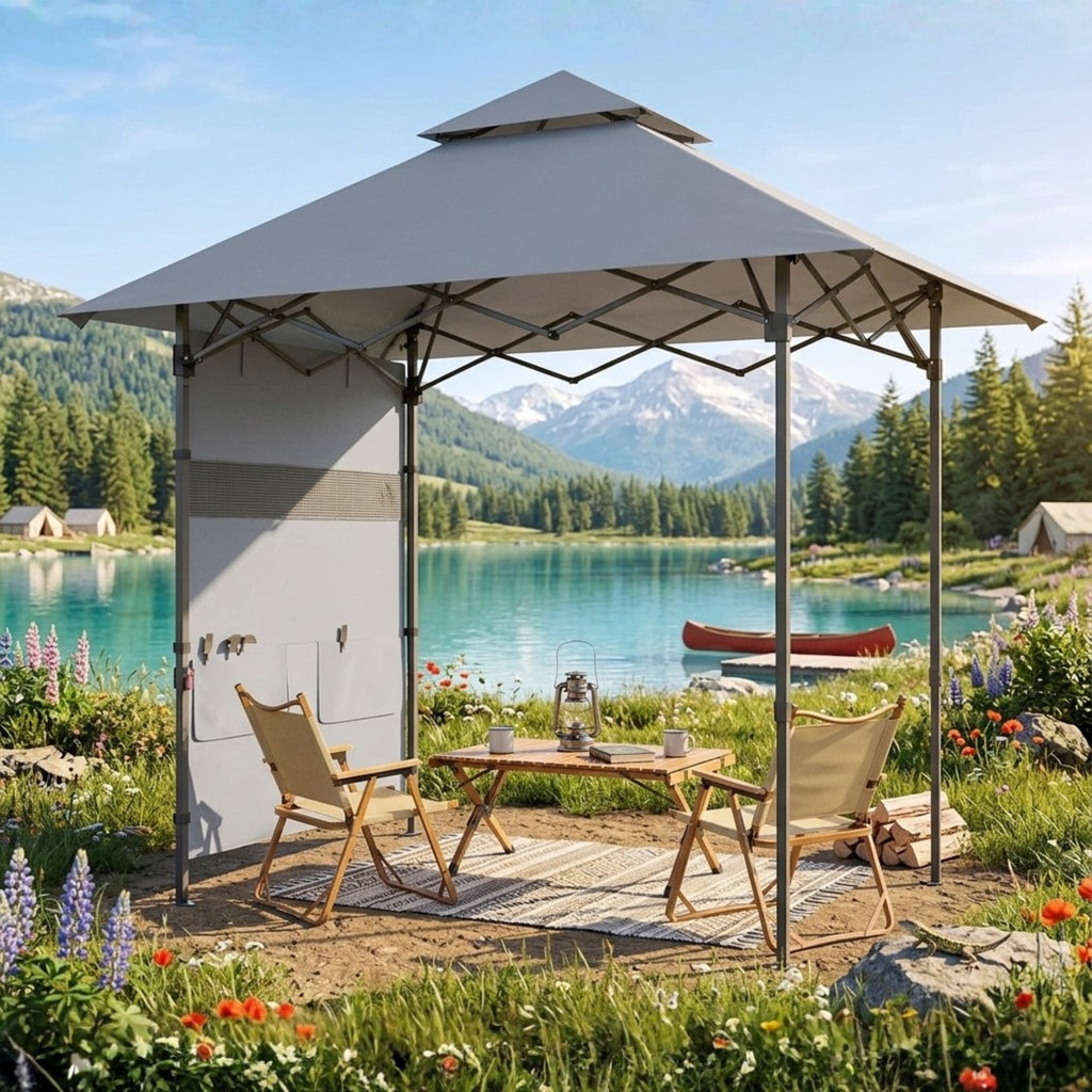 Replacement Canopy for AbcCanopy 8’ x 5’ Pop Up Grill Gazebo - Slate Gray, RipLock 350
