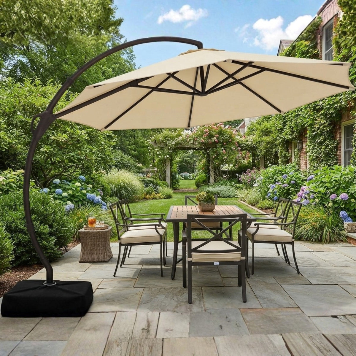Replacement Canopy for Lausaint Home 12’ Umbrella - Beige, RipLock 350