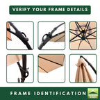 Replacement Canopy for Lausaint Home 12’ Umbrella - Beige, RipLock 350