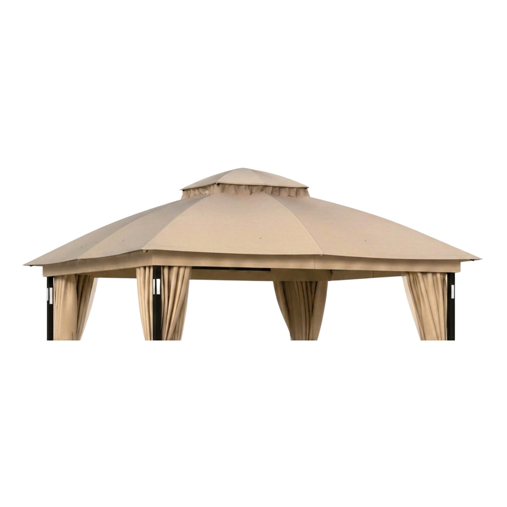 Replacement Canopy for Covered Outdoor Store 11’ x 13’ LED Gazebo - Beige, RipLock 350