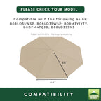 Replacement Canopy for Purple Leaf 10’ Round Umbrella - Beige, RipLock 350