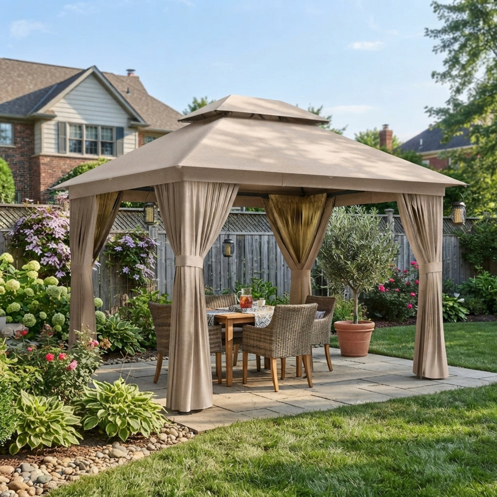 Replacement Canopy for Breezestival 10’ x 12’ Gazebo - Beige, RipLock 350