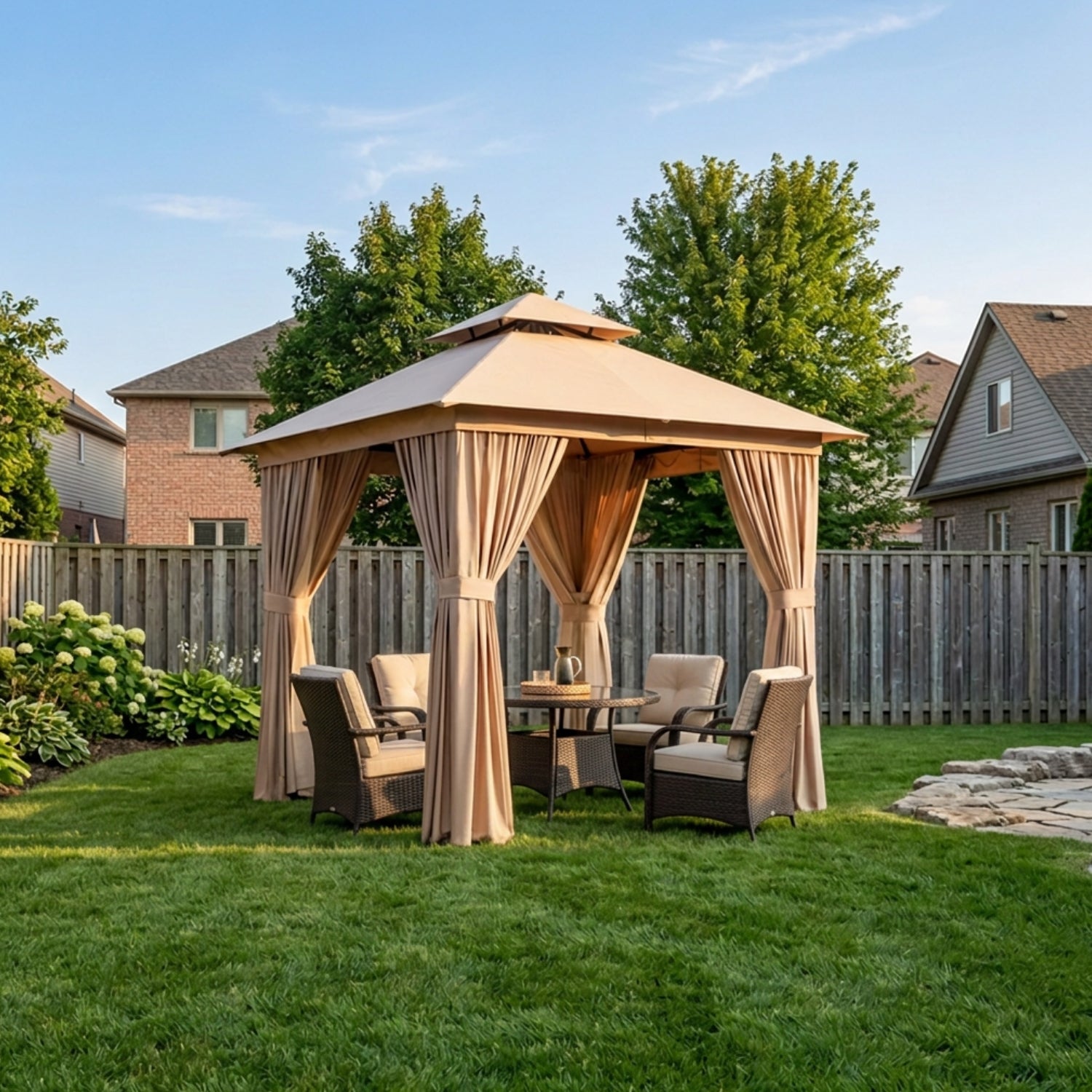 Replacement Canopy for Aoxun 8’ x 8’ Gazebo - Beige, RipLock 350