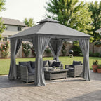 Replacement Canopy for Aoxun G30067-05A-QF 10’ x 10’ Gazebo - Slate Gray, RipLock 350