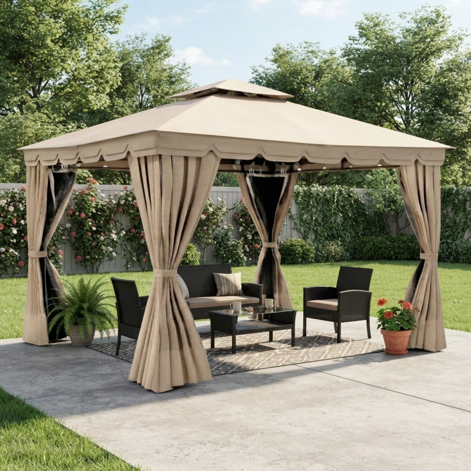 Replacement Canopy for YitaHome 10’ x 12’ Gazebo - Beige, RipLock 350