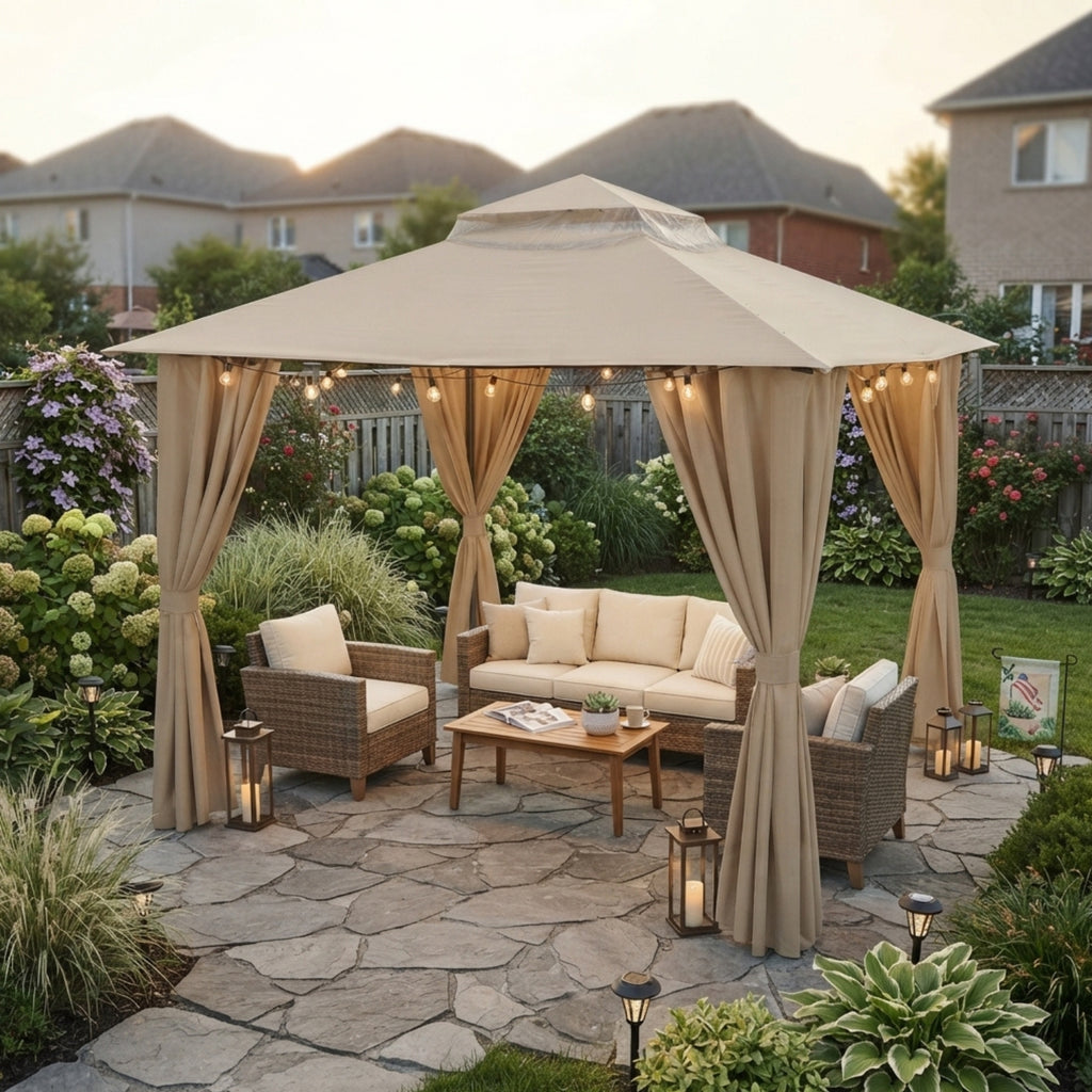 Replacement Canopy for Cobizi 10’ x 10’ Gazebo - Beige, RipLock 350